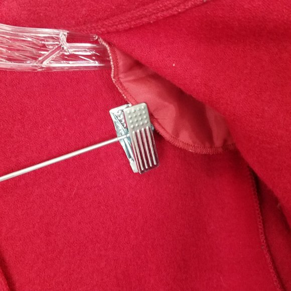 Geiger Collections 42 Red Long Button Front Wool Coat - Picture 8 of 10